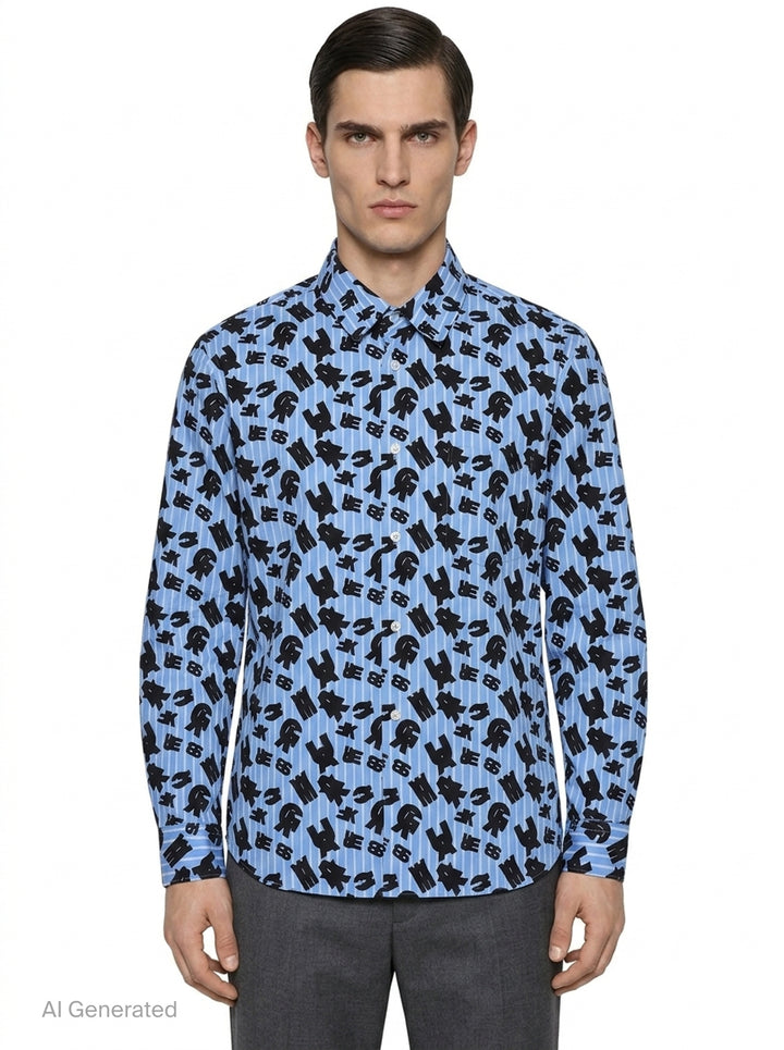 Stripe Printed Long Sleeve Shirt | Comme des Garçons Homme Deux | Club21 - front