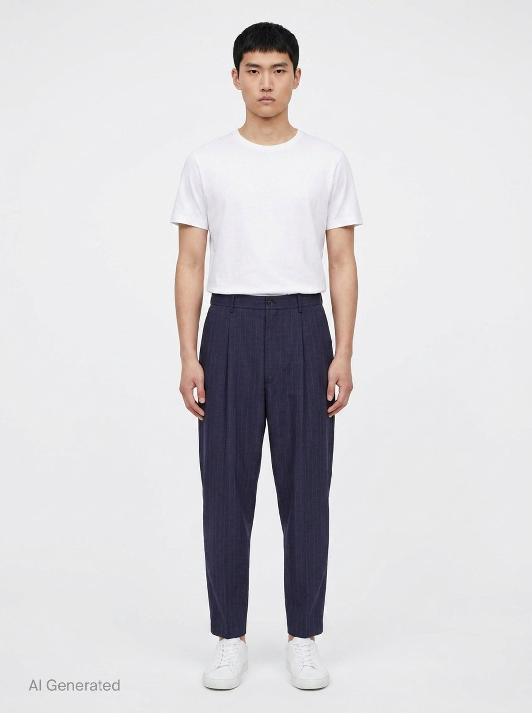 Wool Pinstripe Pleated Pants | Comme des Garçons Homme Deux | Club21 - front