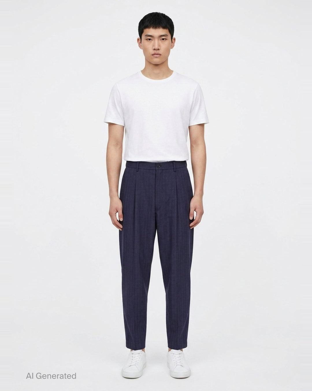 Wool Pinstripe Pleated Pants | Comme des Garçons Homme Deux | Club21 - front