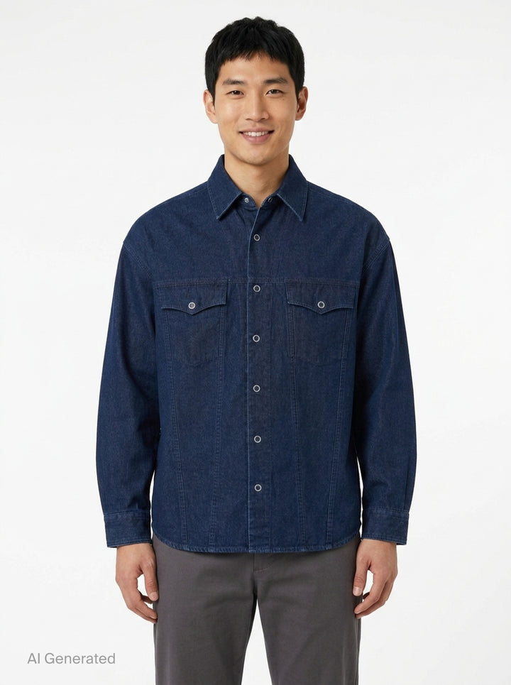 Light Oz Long Sleeve Denim Shirt | Comme des Garçons Homme | Club21 - front