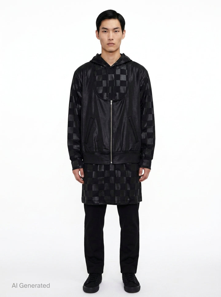 Glossy PU Print Long Sleeve Jacket | Comme des Garçons Homme Plus | Club21 - front