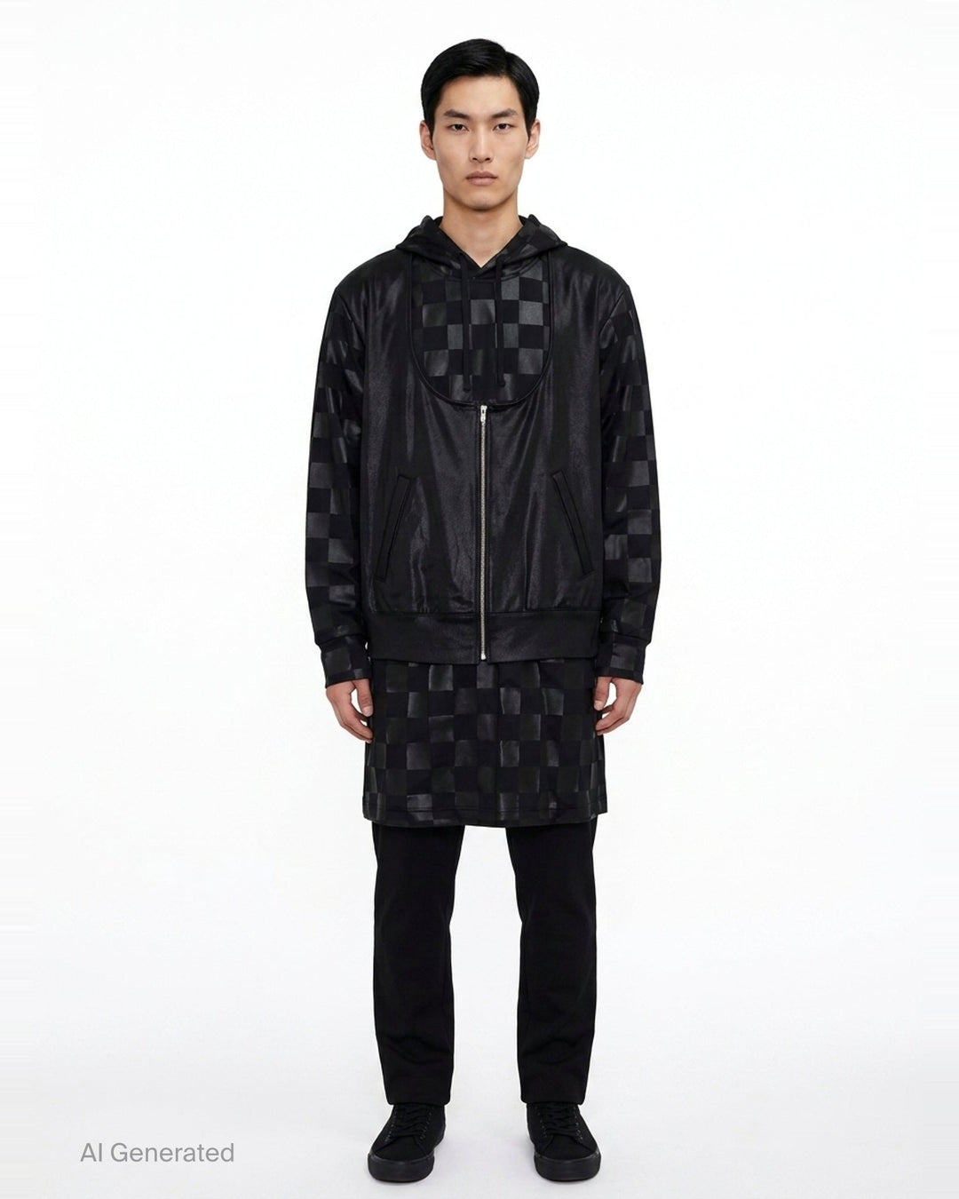 Glossy PU Print Long Sleeve Jacket | Comme des Garçons Homme Plus | Club21 - front