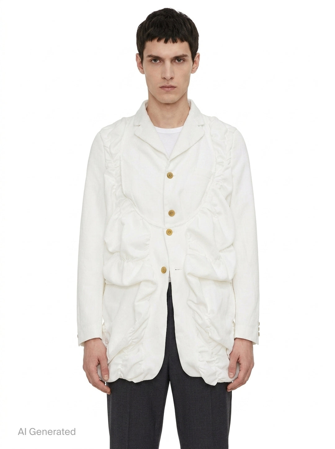 Heavy Kersey Ruched Jacket | Comme des Garçons Homme Plus | Club21 - front