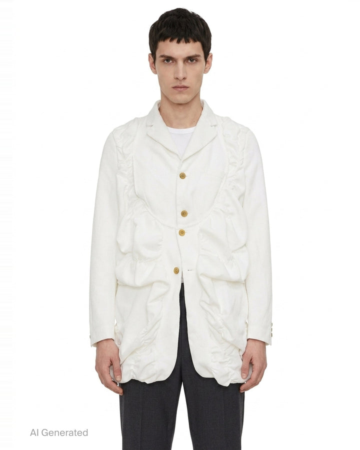 Heavy Kersey Ruched Jacket | Comme des Garçons Homme Plus | Club21 - front