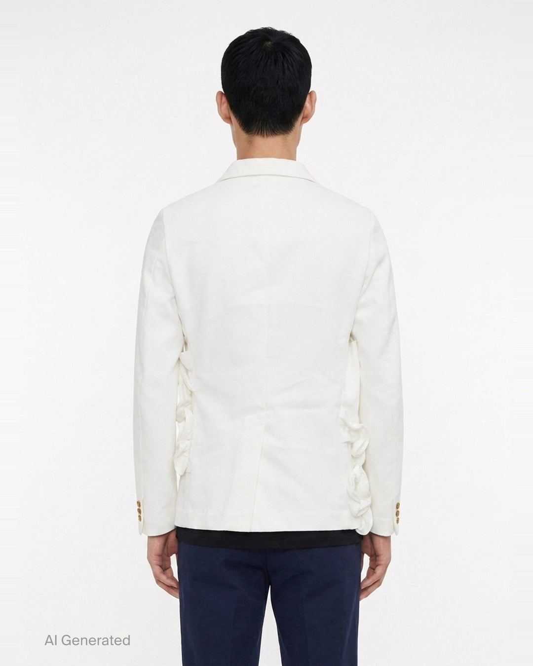 Heavy Kersey Ruffle Blazer | Comme des Garçons Homme Plus | Club21 - back