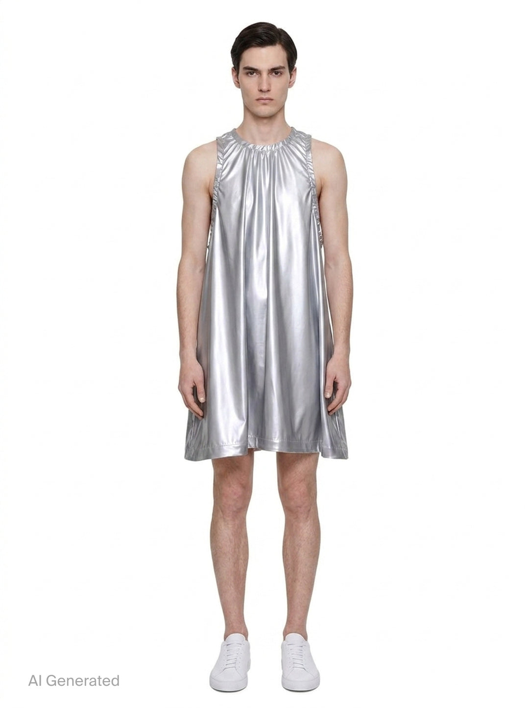 Metallic Enamel Halter Dress | Comme des Garçons Homme Plus | Club21 - front