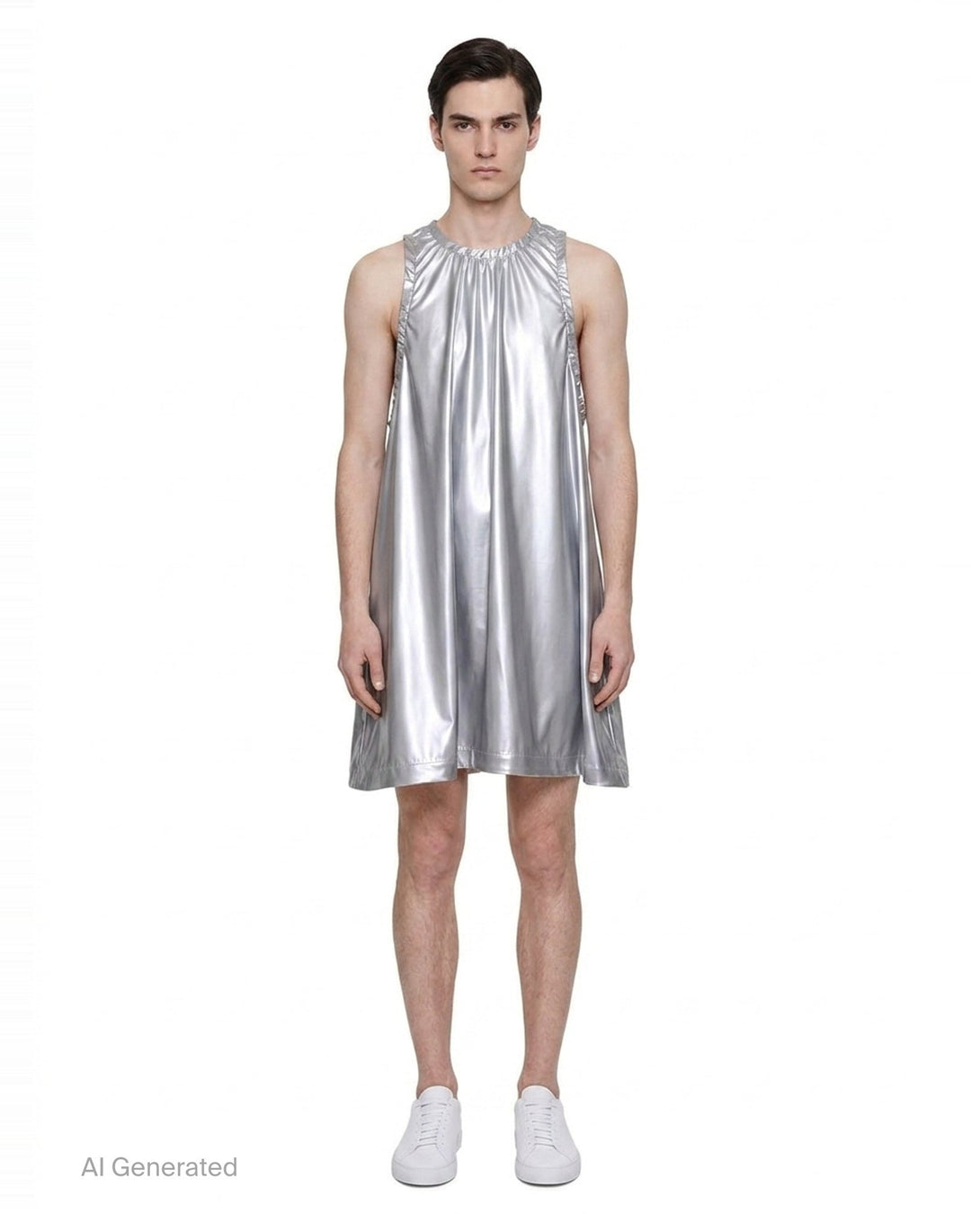 Metallic Enamel Halter Dress | Comme des Garçons Homme Plus | Club21 - front
