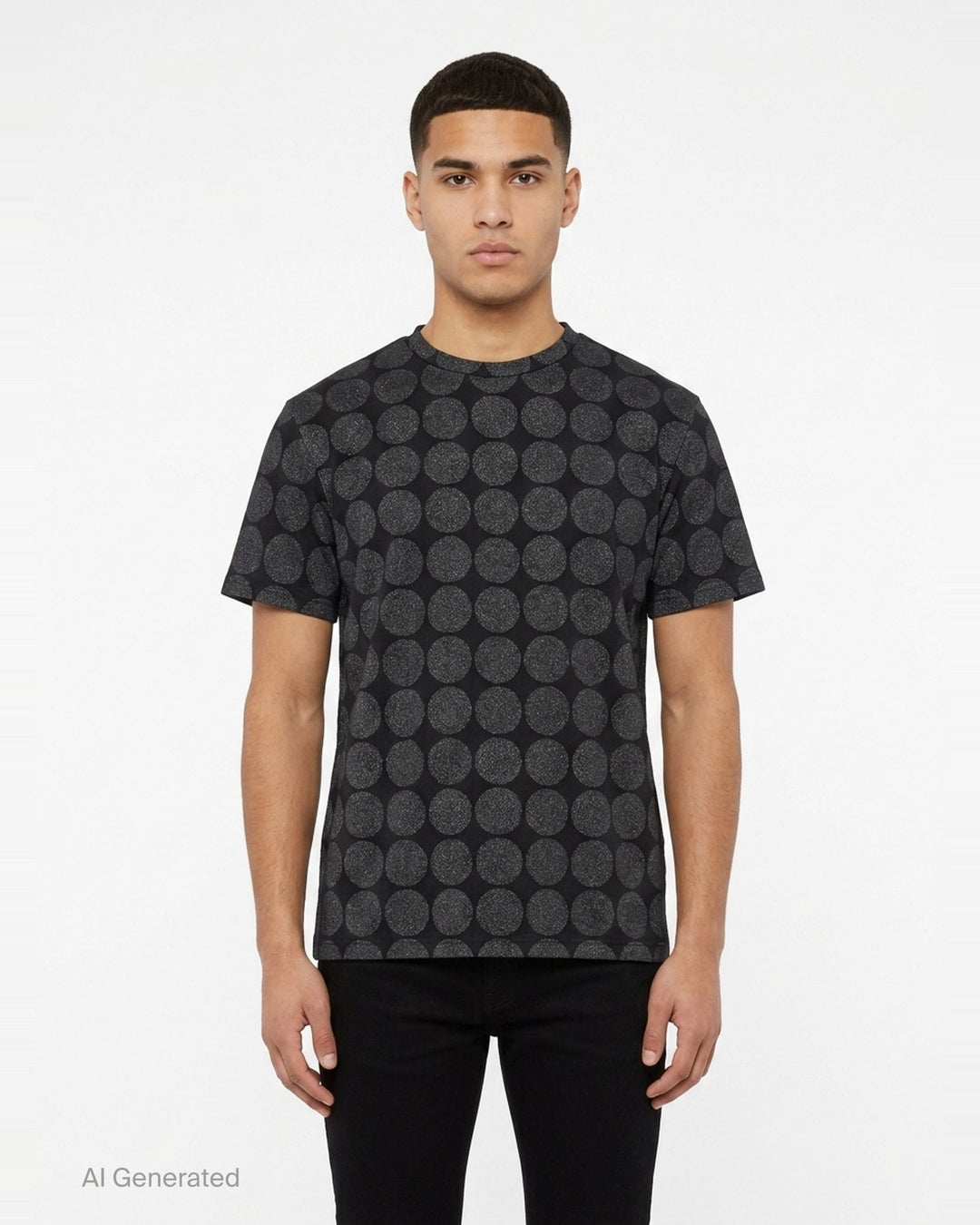 Metallic Print Short Sleeve Tee | Comme des Garçons Homme Plus | Club21 - front