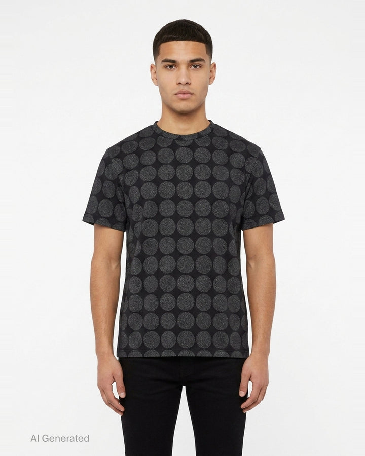 Metallic Print Short Sleeve Tee | Comme des Garçons Homme Plus | Club21 - front