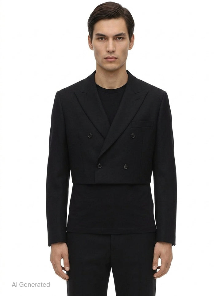 Patchwork Wool Blazer | Comme des Garçons Homme Deux | Club21 - front