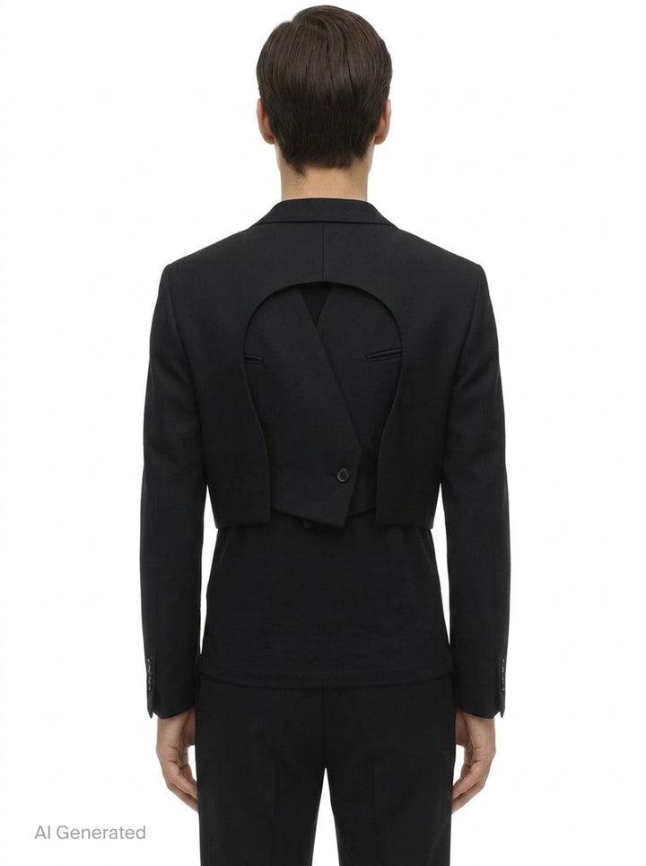 Patchwork Wool Blazer | Comme des Garçons Homme Deux | Club21 - back