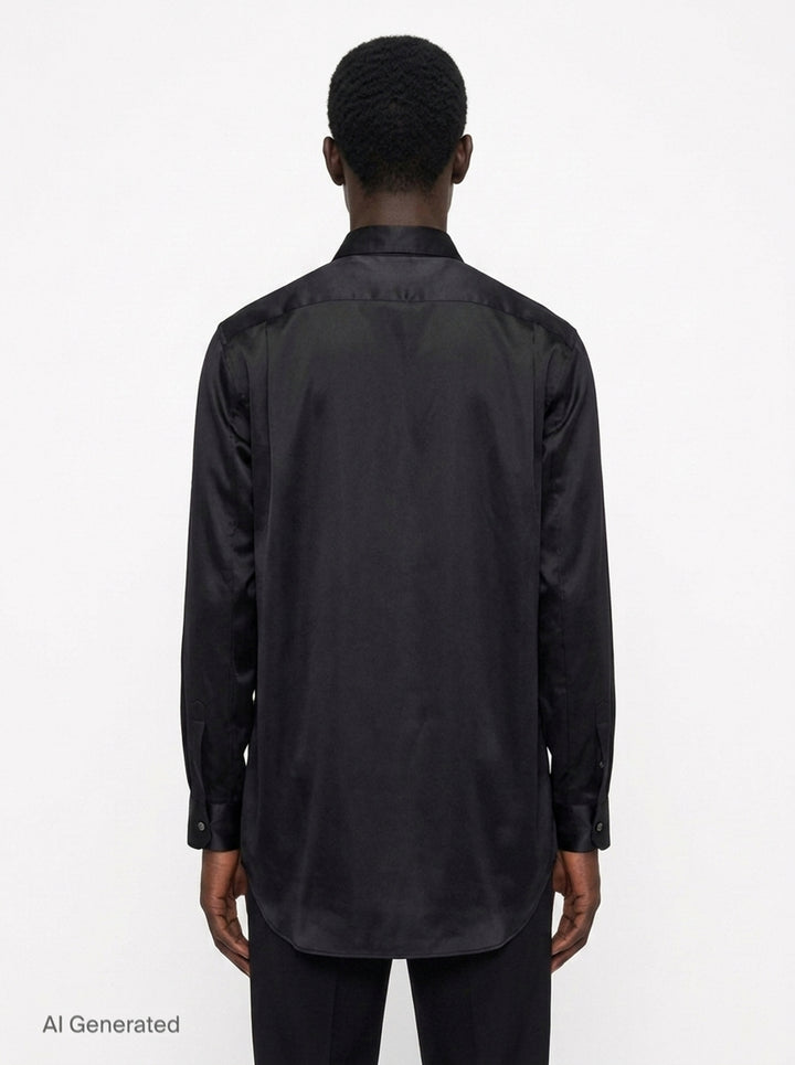 Polyester Satin Long Sleeve Shirt | Comme des Garçons Homme Plus | Club21 - back