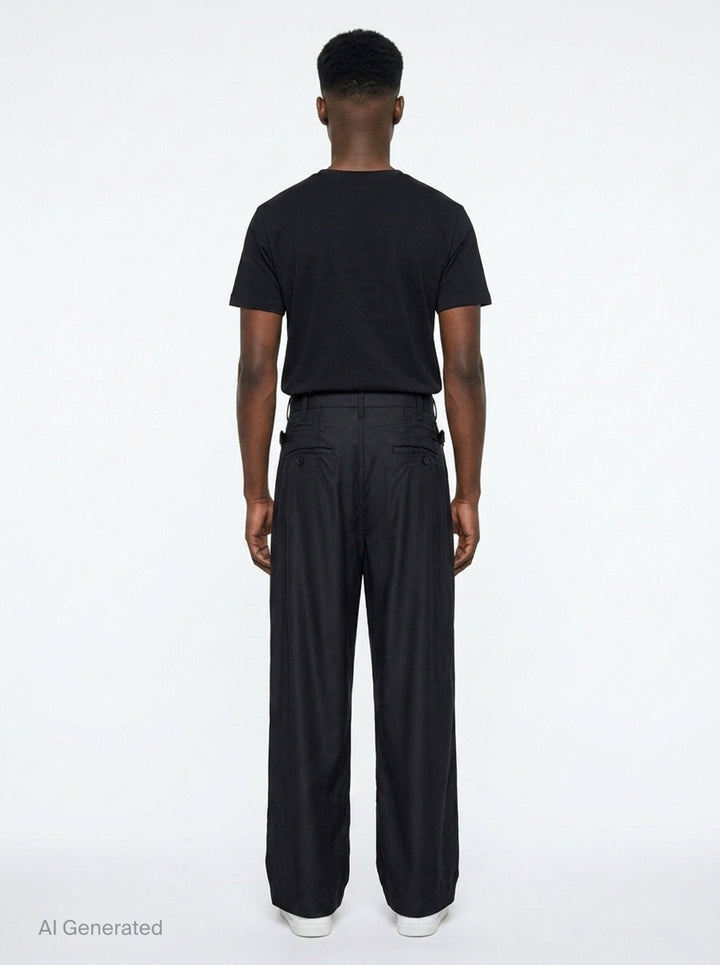 Wool Gabardine Wide Pants | Comme des Garçons Homme | Club21 - back