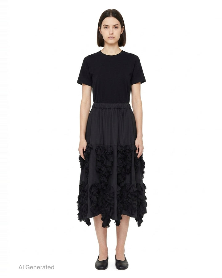 Layered Ruffle Midi Skirt | Comme des Garçons | Club21 - front