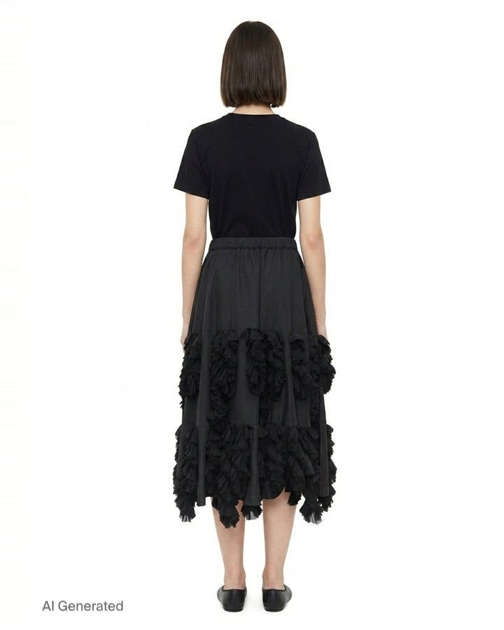Layered Ruffle Midi Skirt | Comme des Garçons | Club21 - back