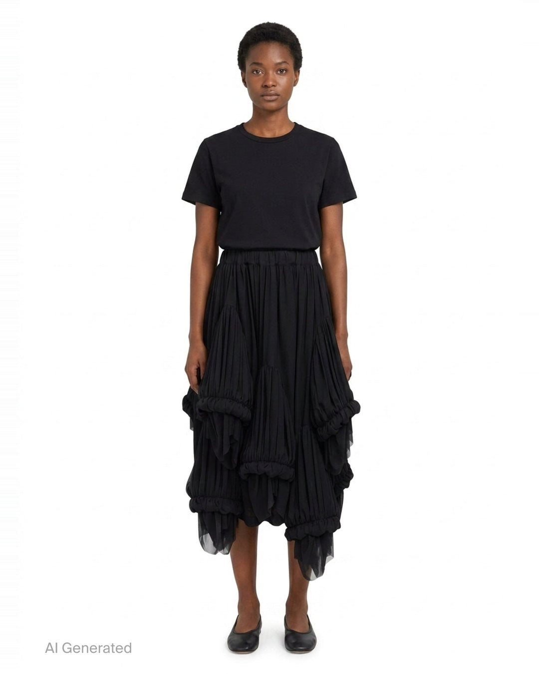 Layered Ruffle Pleated Skirt | Comme des Garçons | Club21 - front
