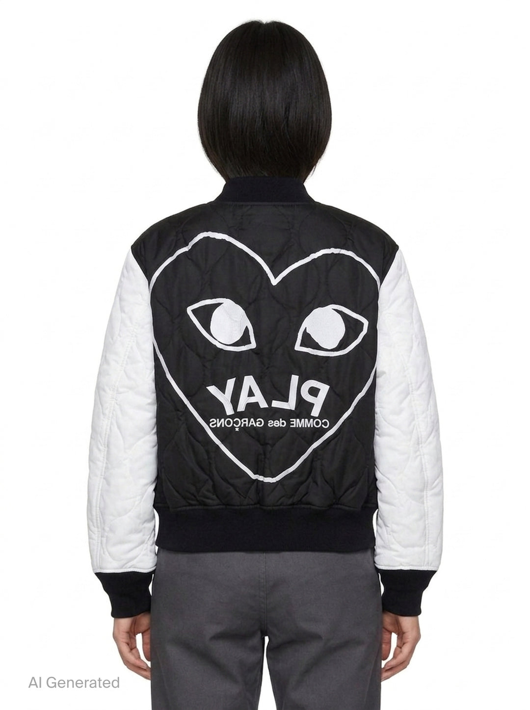 Black Emblem Bomber Jacket | Comme des Garçons PLAY | Club21 - back