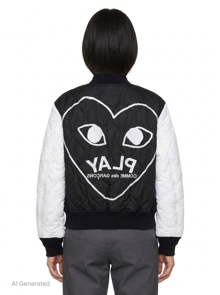 Black Emblem Bomber Jacket | Comme des Garçons PLAY | Club21 - back