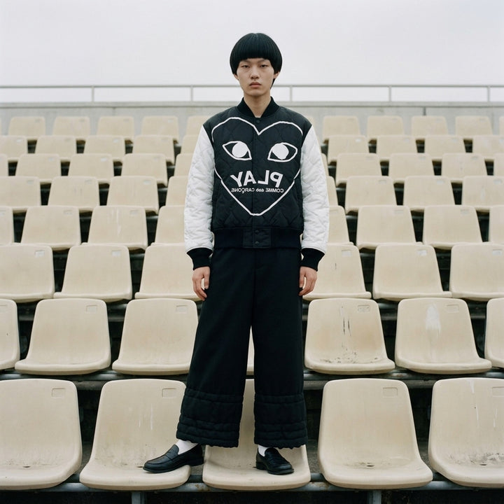 Black Emblem Bomber Jacket | Comme des Garçons PLAY | Club21 - lifestyle