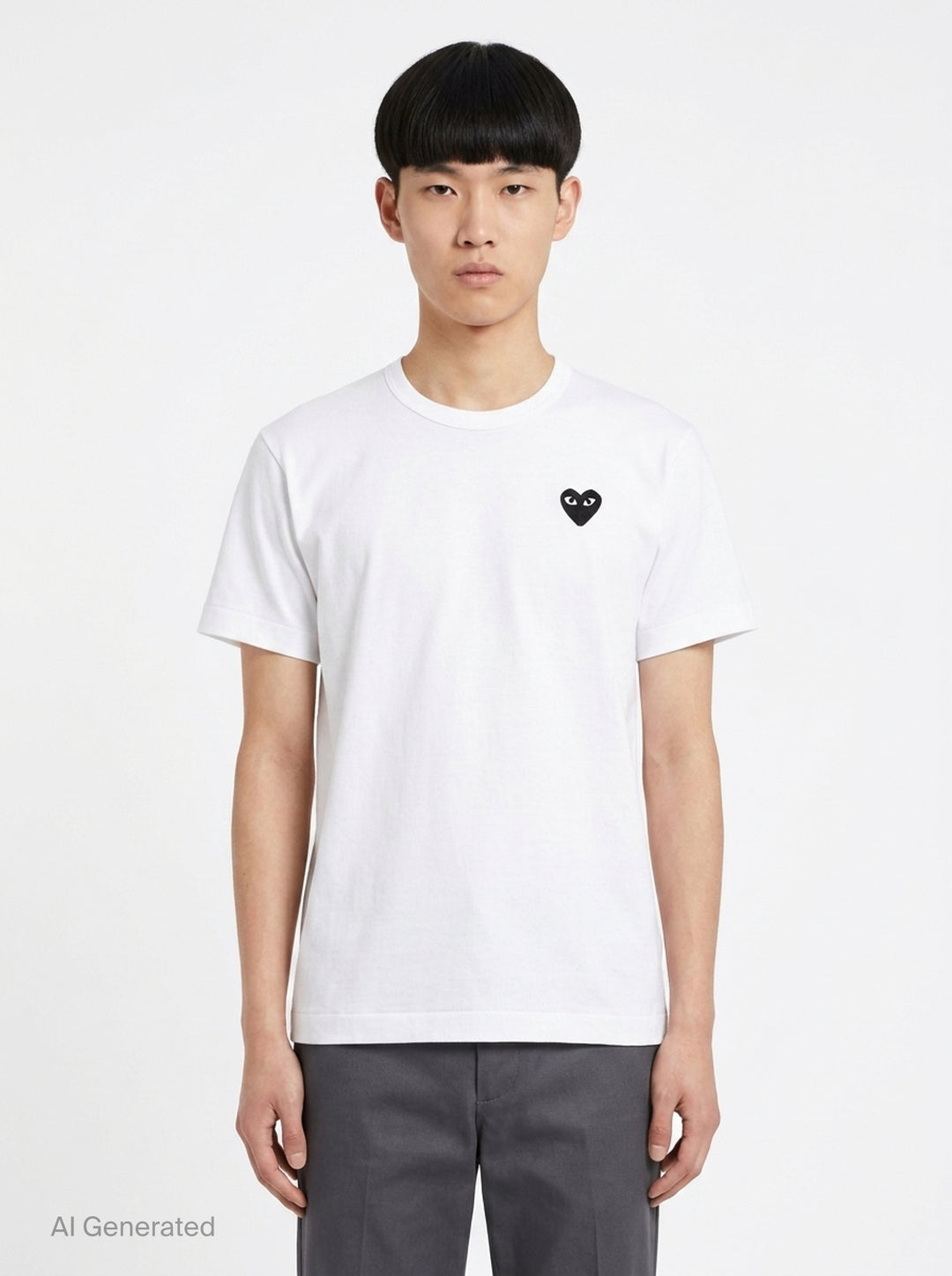 Black Emblem Short Sleeve Tee | Comme des Garçons PLAY | Club21 - front