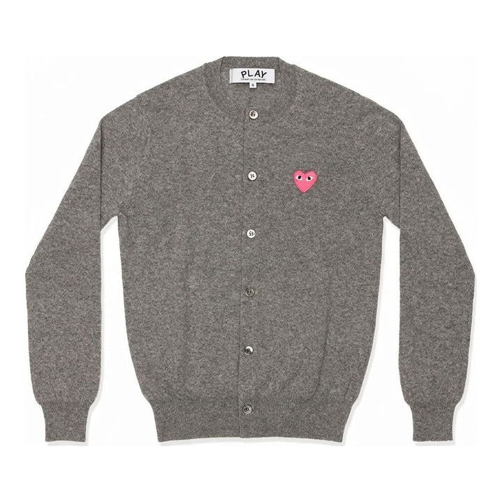 Pink Emblem Round Neck Cardigan | Comme des Garçons PLAY | Club21 - packshot