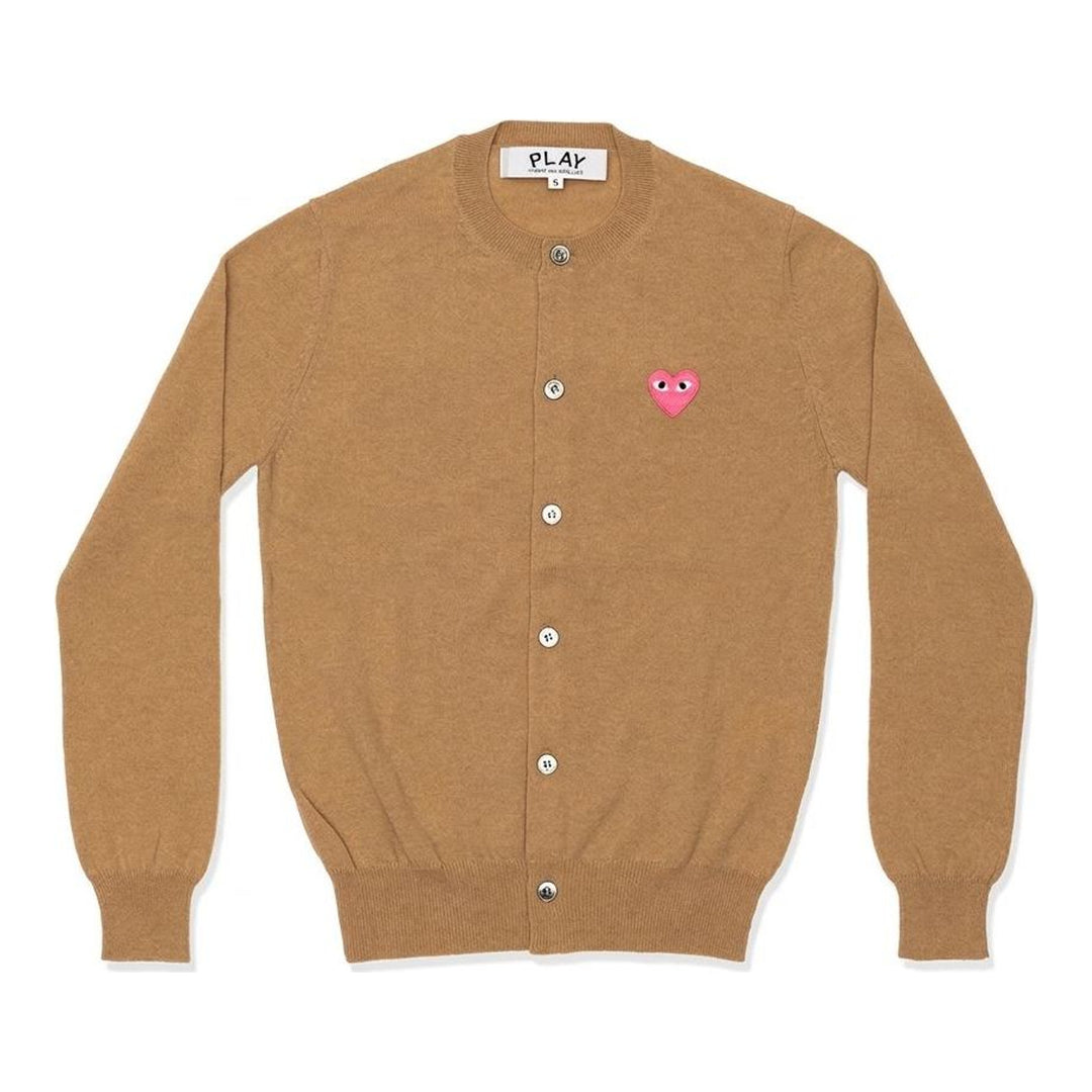 Pink Emblem Round Neck Cardigan | Comme des Garçons PLAY | Club21 - packshot