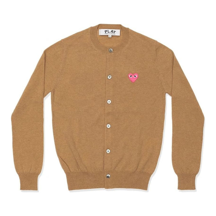 Pink Emblem Round Neck Cardigan | Comme des Garçons PLAY | Club21 - packshot