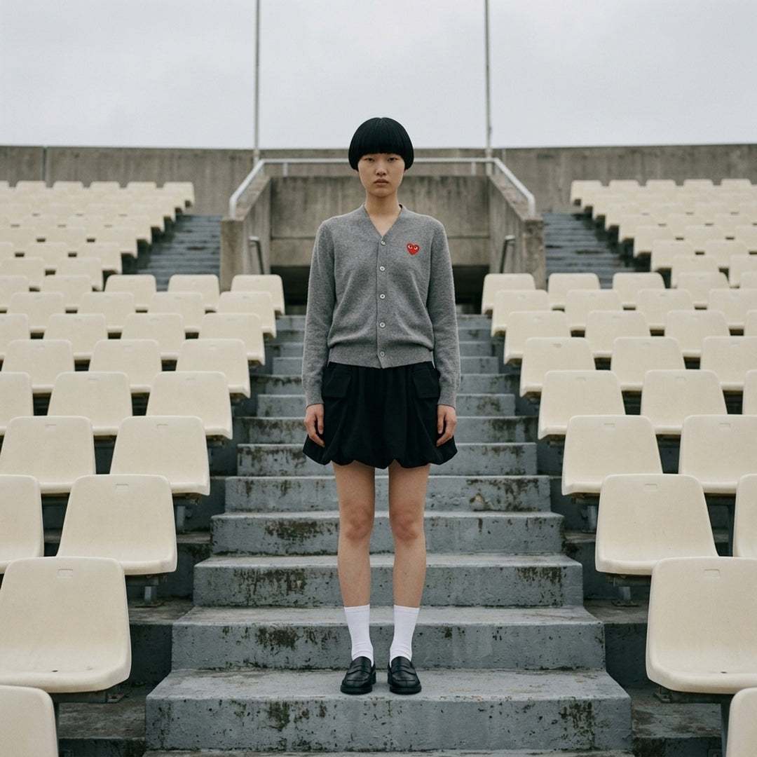 Pink Emblem V-Neck Cardigan | Comme des Garçons PLAY | Club21 - lifestyle