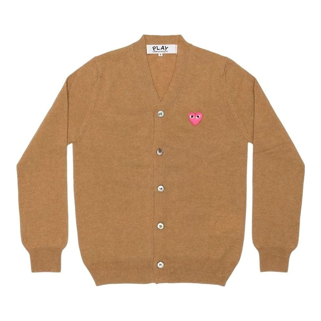 Pink Emblem V-Neck Cardigan | Comme des Garçons PLAY | Club21 - packshot