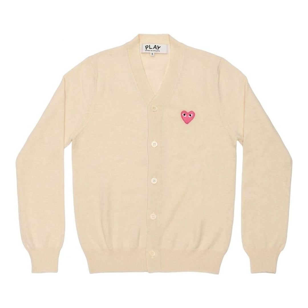 Pink Emblem V-Neck Cardigan | Comme des Garçons PLAY | Club21 - packshot