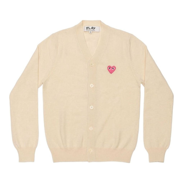 Pink Emblem V-Neck Cardigan | Comme des Garçons PLAY | Club21 - packshot