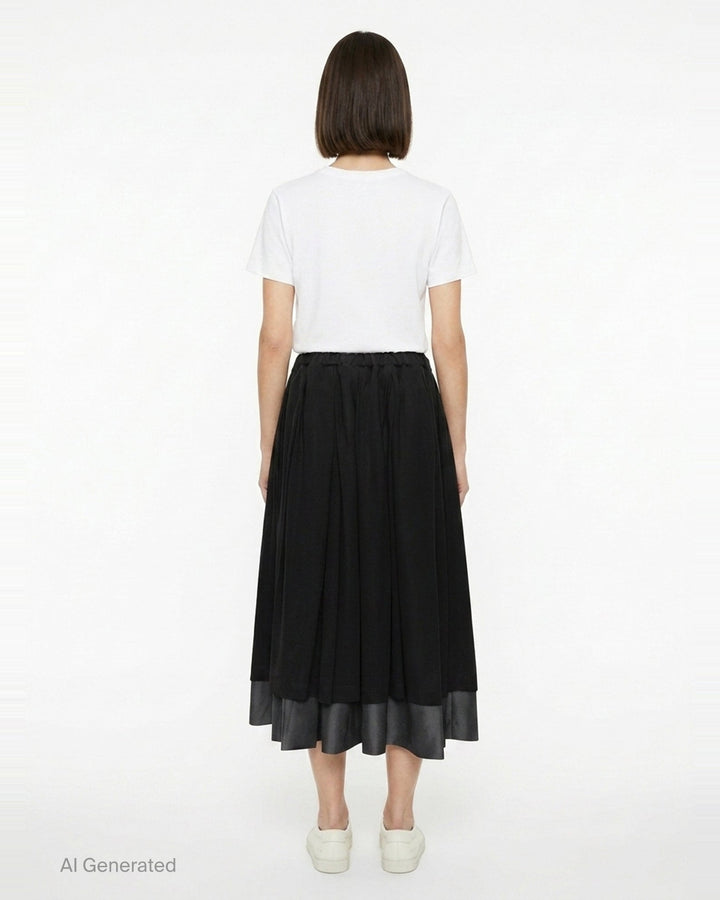 Pleated Drawstring Midi Skirt | Comme des Garçons | Club21 - back