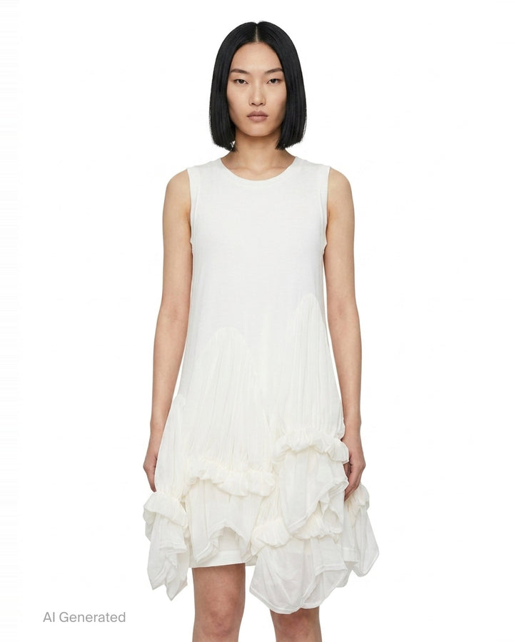 Sheer Layered Ruffle Dress | Comme des Garçons | Club21 - front