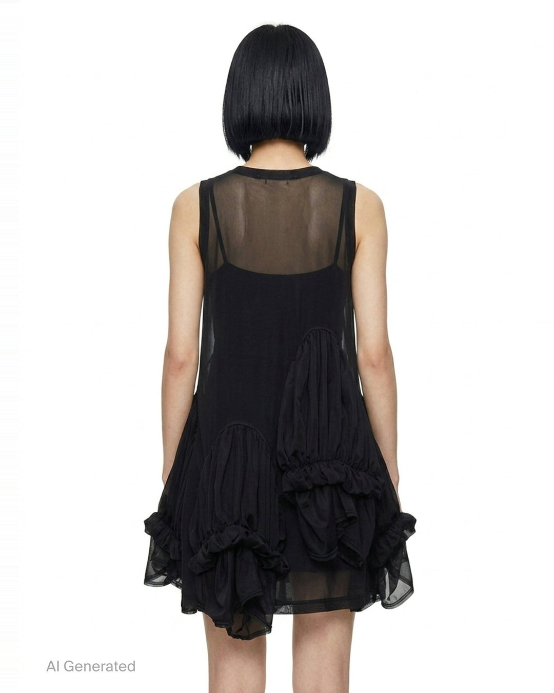 Sheer Layered Ruffle Dress | Comme des Garçons | Club21 - back