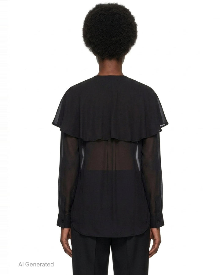 Sheer Oversized Frill Blouse | Comme des Garçons | Club21 - back
