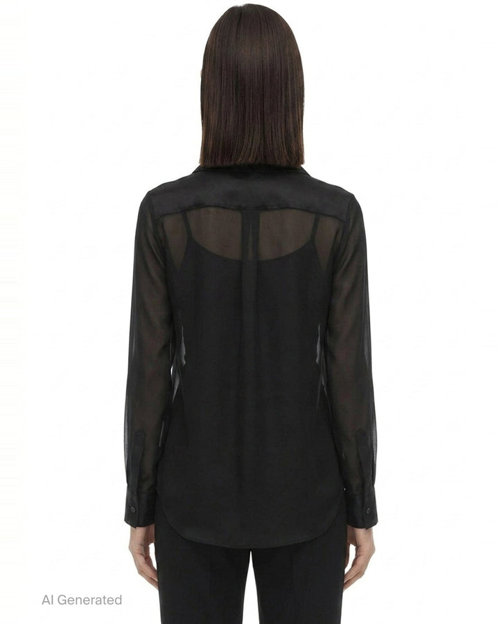Sheer Peter Pan Collar Blouse | Comme des Garçons | Club21 - back