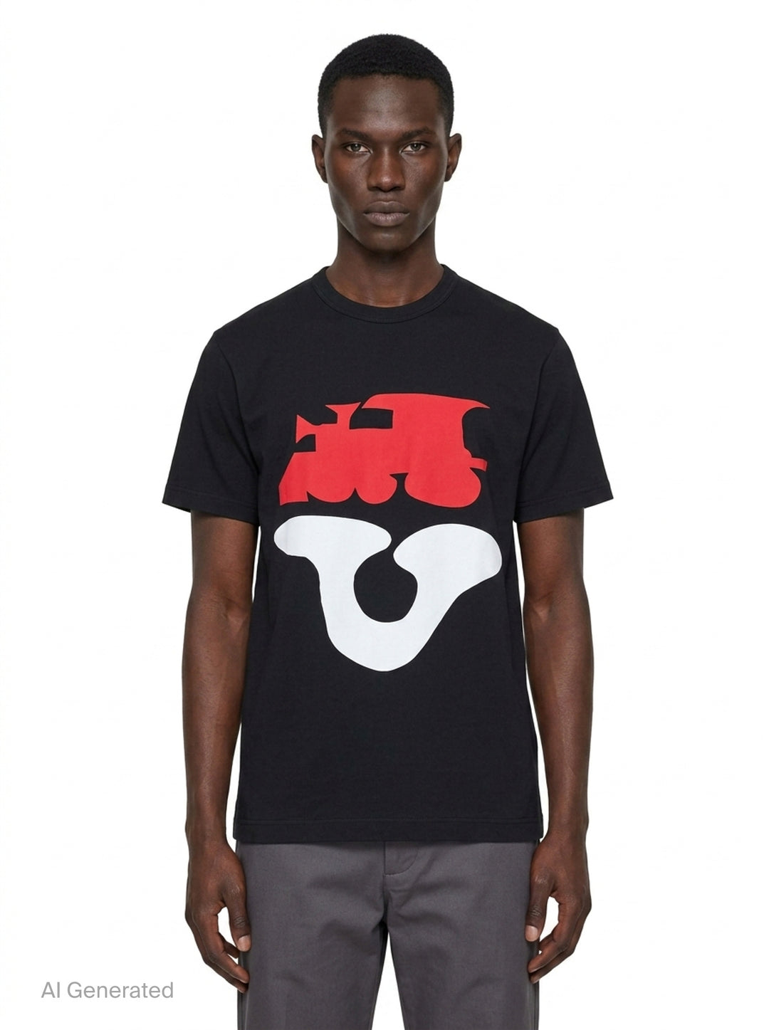 Abstract Print Crewneck Tee | Comme des Garçons SHIRT | Club21 - front