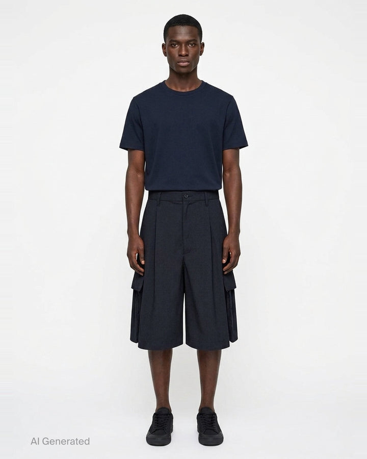 Pinstripe Cargo Shorts | Comme des Garçons SHIRT | Club21 - front