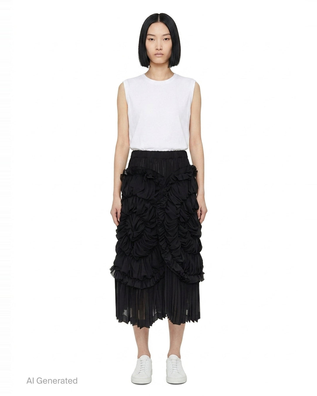 Tiered Ruffled Gathered Skirt | Comme des Garçons | Club21 - front