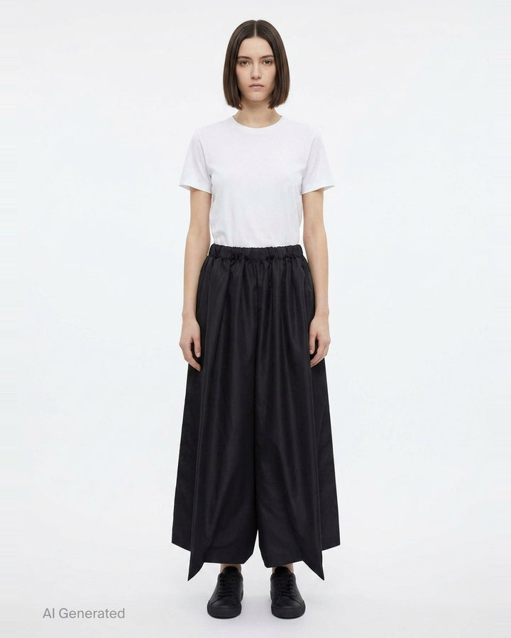 Wide-Leg Elongated Trousers | Comme des Garçons | Club21 - front