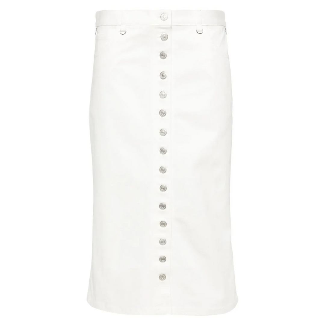 Multiflex White Denim Skirt