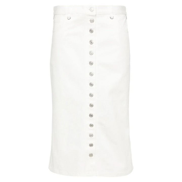 Multiflex White Denim Skirt