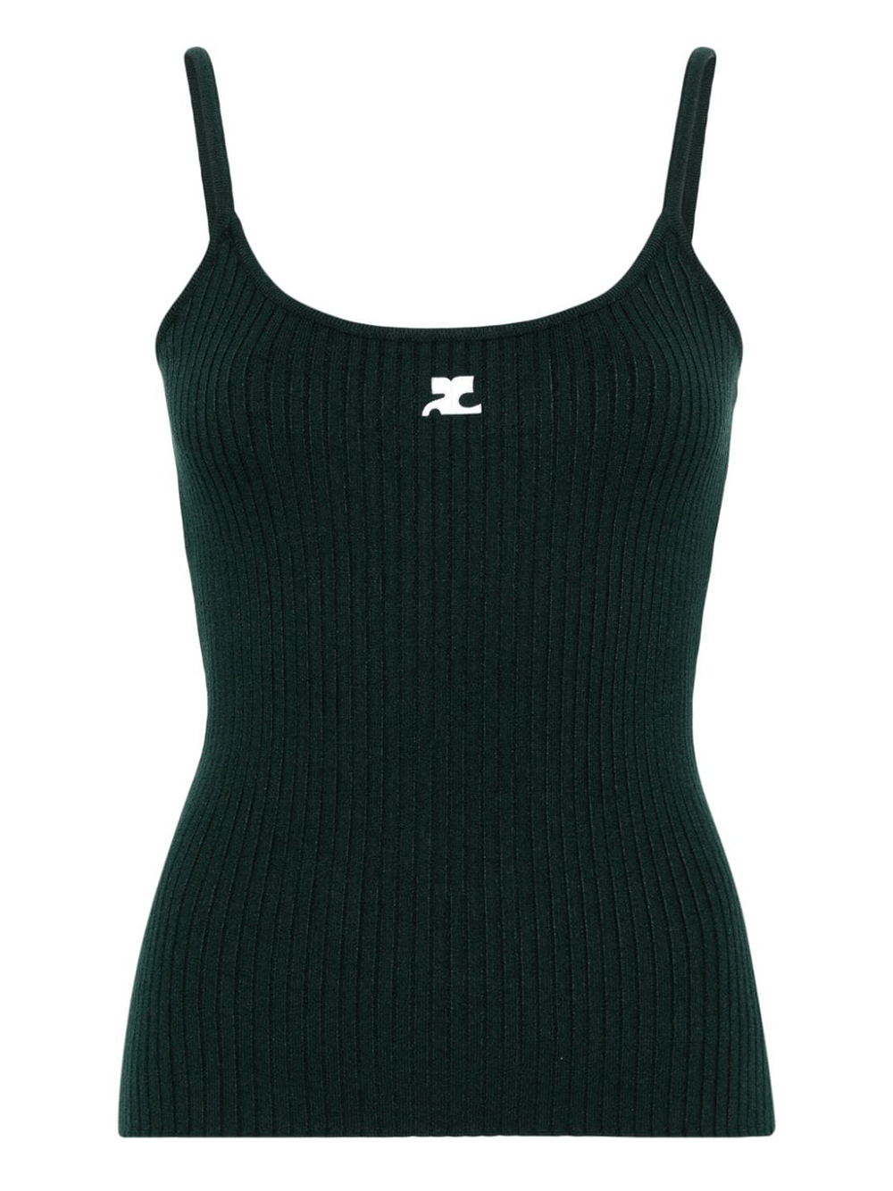 courreges-Reedition-Knit-Tank-Top-Dark-Green-1