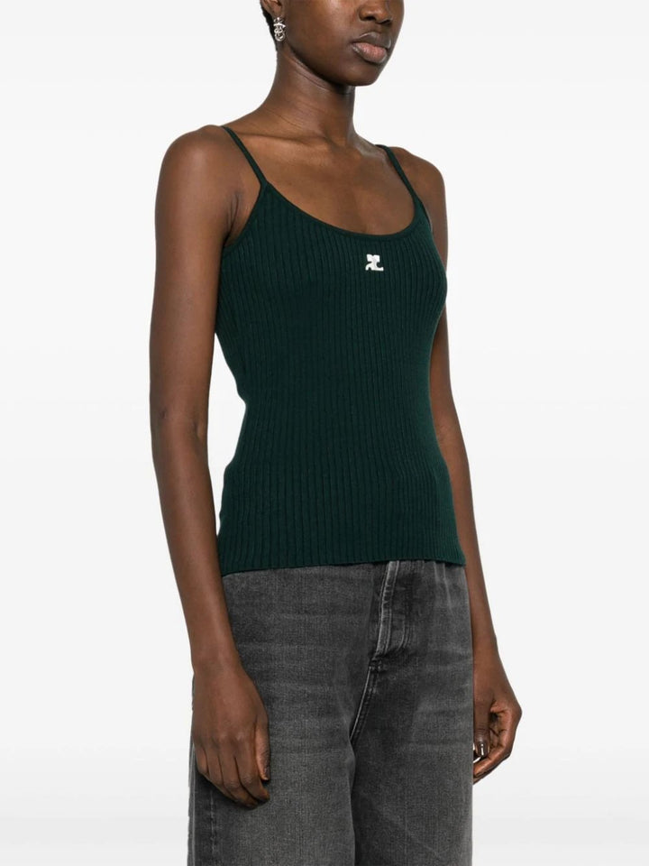 courreges-Reedition-Knit-Tank-Top-Dark-Green-3