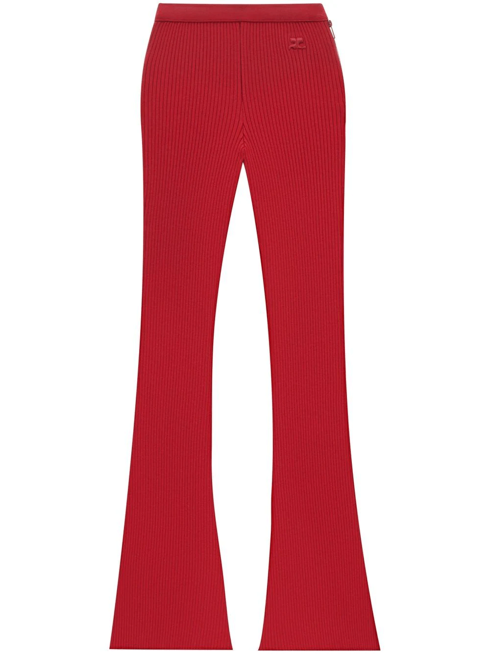 courreges-Reedition-Rib-Knit-Pants-Red-1