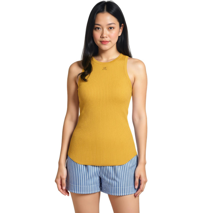 Club21 - courreges - Circle Rib Knit Top - TANK TOPS - Yellow
