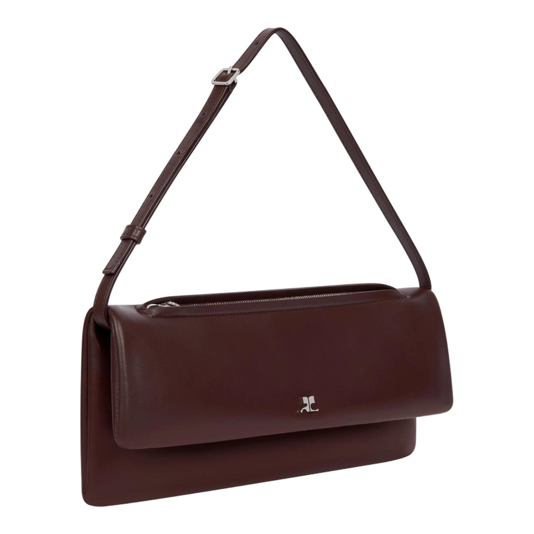 Club21 - courreges - Cuff Leather Mini Clutch - HANDBAGS - Burgundy