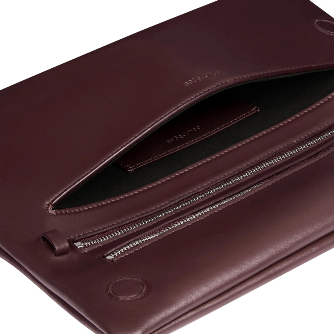 Club21 - courreges - Cuff Leather Mini Clutch - HANDBAGS - Burgundy