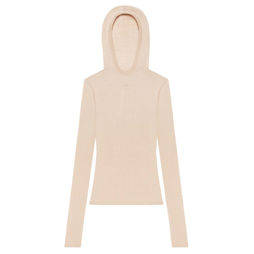 courreges_Knit_2nd_Skin_Hoodie_Beige