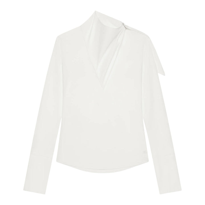 Club21 - courreges - Knotted Poplin Blouse - BLOUSES - White